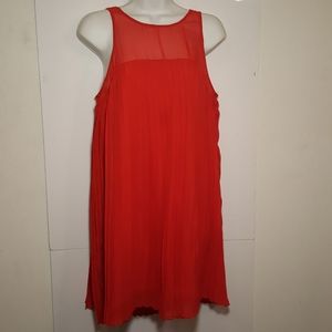 Socialite Dress Red Pleat Lined Medium Sleeveless